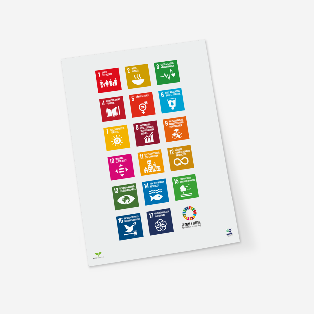 Affisch med fn:s 17 globala mål – A1-format | Verdensmål